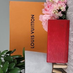Louis Vuitton Wallet Red Epi Leather